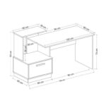 Modern Computer Desk with Drawer & Stylish Side Storage Unit - Image 2