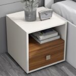 Contemporary Bedside Table with Drawer and Open Shelf