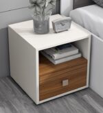 Contemporary Bedside Table with Drawer and Open Shelf