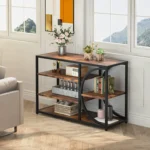 Stylish Half-Moon Side Frame Console Table with Multi-Shelf Storage P#-042