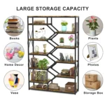 Industrial 6-Tier Open Bookshelf – Spacious Storage & Display Stand P#-051 - Image 4