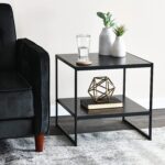 Modern Compact Side Table with Bottom Shelf – MDF & Metal Frame P#-046 - Image 4
