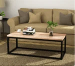 Modern Black Frame Coffee Table | Wooden top P#-030