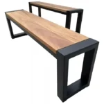 PVC Wood Texture and Metal Accent Bench P#-010