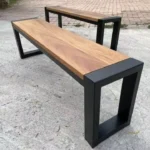 PVC Wood Texture and Metal Accent Bench P#-010 - Image 3