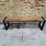 PVC Wood Texture and Metal Accent Bench P#-010 - Image 4