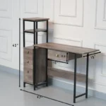 Multifunctional Computer Desk | Writing Table with Attached Side Storage and Display Shelves P#-017 - Image 3