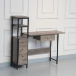 Multifunctional Computer Desk | Writing Table with Attached Side Storage and Display Shelves P#-017 - Image 5