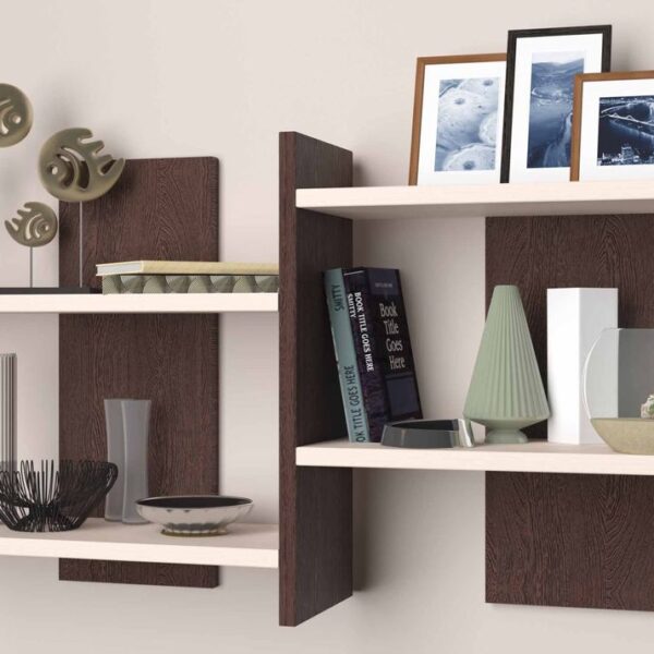 Geometric Two-Tone Wall Mounted Floating Shelf