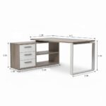 Modern L-Shaped Office Desk with Storage Drawers & Shelves P#-027 - Image 2