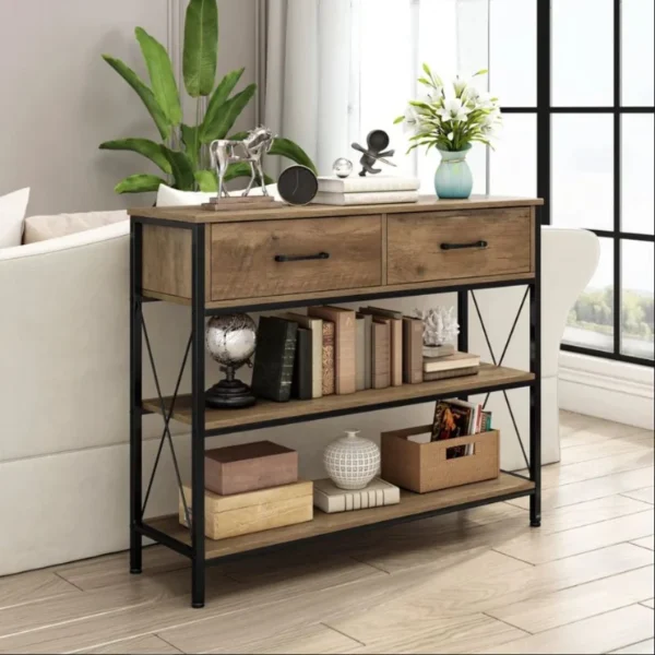 Entryway Console Table with 2 Drawers and Lower Storage Shelf P#-016