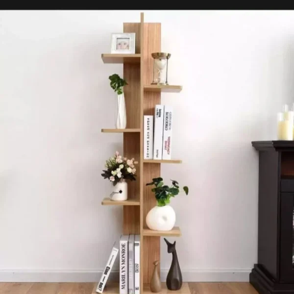 Minimalist Branch-Style Tower Shelf – Freestanding Display Unit P#-035