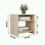 Modern Open Shelf Bedside Table with Dual Storage – Compact & Minimalist Design - Image 3