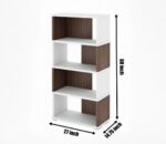 60-Inch Modern Geometric 4-Open Shelf Storage Bookshelf - Image 2