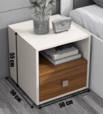 Contemporary Bedside Table with Drawer and Open Shelf - Image 2