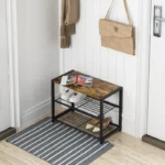 Stylish Metal & Wood Shoe Rack – Modern Home Organizer P#-057 - Image 2
