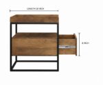 End Table with Open Shelf and Drawer Storage - Perfect for Bedroom or Living Room P#-065 - Image 3