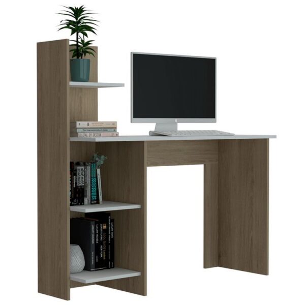 Modern Compact Computer Desk with Built-in Bookshelf P#-073