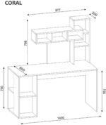 Modern Study Desk with Bookshelf & Hutch P#-078 - Image 2