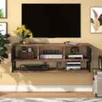 Modern Floating TV Console | Wall-Mount Media Cabinet with Storage Shelves P#-055 - Image 3