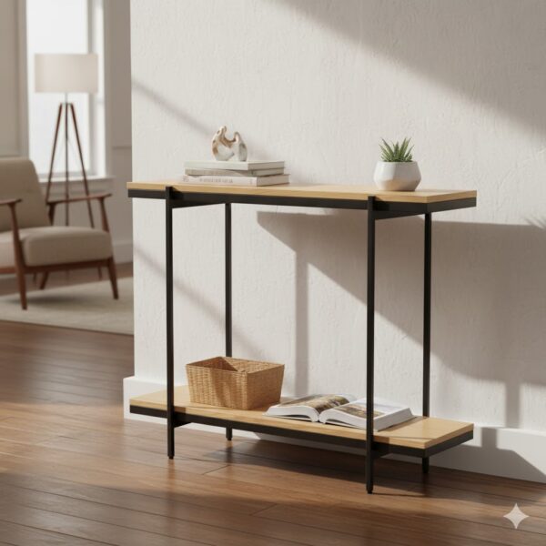 Modern MDF Wood Console Table with Metal Frame. P#-053