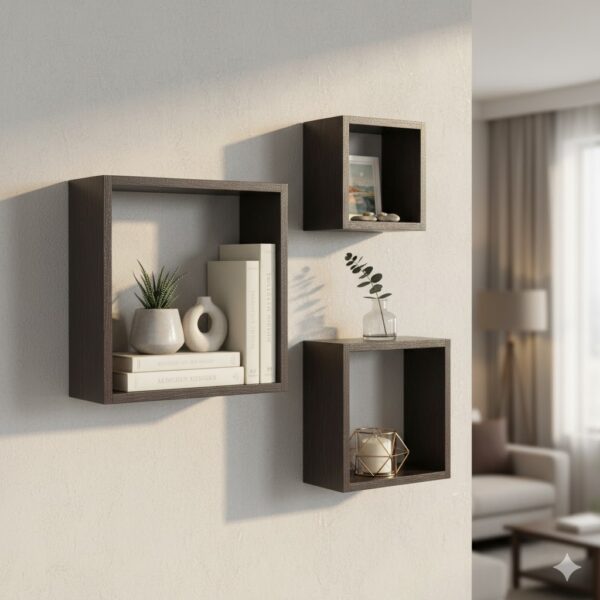 Elegant 3-Piece Floating Cube Shelf Set P#-013