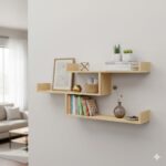 Z-Shaped Interlocking Floating Wall Shelf – Modern Geometric Display Unit P#-069