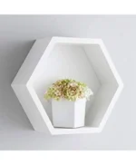 1 Pc Hexagonal Honeycomb Shelf – Stylish Wall-Mounted Wooden Decor P#-034