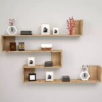 Zigzag MDF Floating Wall Shelf – Natural Wood Finish