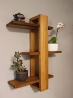 Unique 3-Tier Staggered Floating Wall Shelf