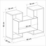 Staggered Geometric Wall Shelf – Matte White - Image 2