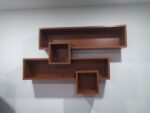 Geometric Floating Wall Display Shelf | Modern Staggered Design
