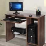 Compact Computer Table with Sliding Keyboard Tray & CPU Compartment