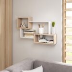 Modern Asymmetric Floating Wall Shelf