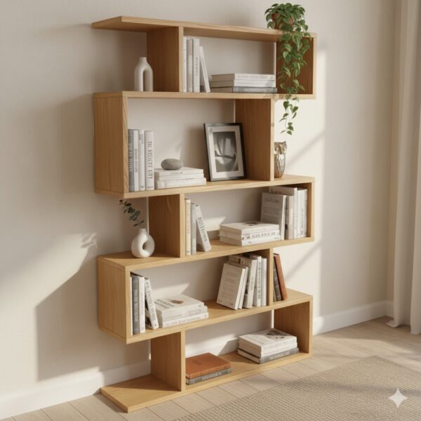Modern Zigzag Book Shelf | Premium MDF wood