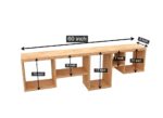 Modern Staggered Floating Wall Shelf Cube Display Unit – Natural Wood Finish - Image 2