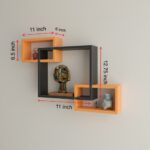 Modern Interlocking 3-Piece Rectangular Floating Wall Shelf - Image 2