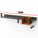 36-Inch Modern Floating Wall Shelf with Open Cube Storage - Image 2