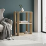 Modern Geometric 2-Tier Side Table / Bedside Table with Open Shelves