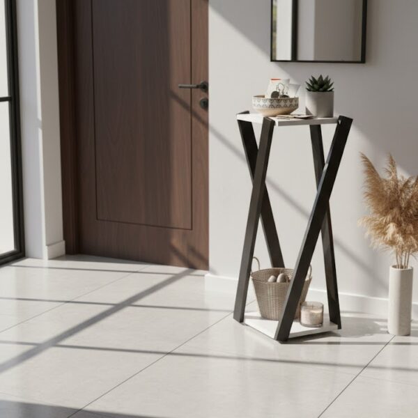 Modern Tall Accent Table with Bold Leg Design