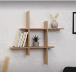 Modern Crisscross Interlocking Wall Shelf – Floating Geometric Display Rack