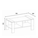 Modern Two-Tone Coffee Table with Open Storage Shelf - Image 2