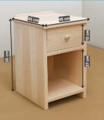Minimal Wooden Bedside Table with Drawer & Shelf - Image 2