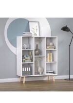Multipurpose Display Rack with Tapered Wooden Legs - Image 3