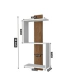 Modern S-Shaped Floating Wall Shelf – MDF White & Walnut Wood Accent - Image 2