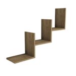 Modern 3-Tier Stair Floating Shelf – Step Wall Bookshelf - Image 2