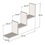 Modern 3-Tier Stair Floating Shelf – Step Wall Bookshelf - Image 3