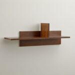 Modern Walnut Staggered Floating Shelf - Geometric Wall Display - Image 3