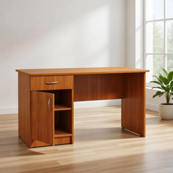 MDF Computer Desk With Drawer and Closed Storge Cabin