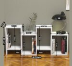 Modern White Corner Cube Bookshelf - Staggered Interlocking Design - Image 2